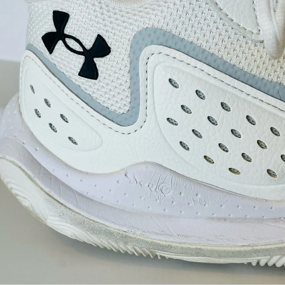 Men’s Under Armour UA Jet ‘23 White and Gray Shoes | Size 13